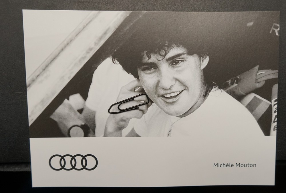 Photo Postcard Audi Rally Race Car Portrait Driver Michele Mouton Woman Picture