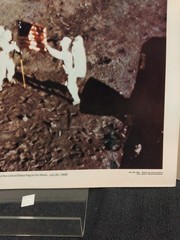 1969 NASA Apollo 11 Moon Landing Astronauts Flag Photo Vintage Print