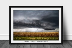 Storm Photography Print – Picture of Thunderstorm Over Corn Field in Kansas