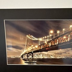 Colin Gift Signed Original Photo San Francisco Bridge Night Matted20x10