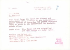Photo film scene time enough, actor Toni Berger, autograph – 10831187