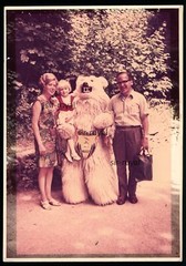 Family in Bad Harzburg with Polar Bear Costume Man – 1960s 1970s – Photo 10x15cm