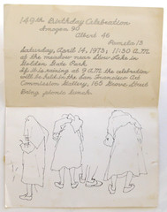 Invitation for Birthday Party for Photographer Imogen Cunningham, April 14, 1973