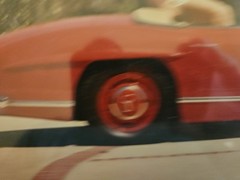 FABULOUS VINTAGE ORIGINAL PHOTO OF A MAN AND RARE MERCEDES AUTOMOBILE. 15X12 IN