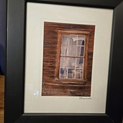 J Simonelli Signed Matted Framed Photo Rustic Window, Architectural Vtg 80s 90s