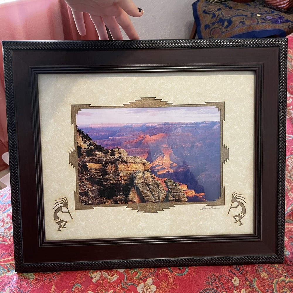 JAMES THOMSON Framed SIGNED PRINT PHOTO GRAND CANYON KOKOPELLI INDIAN 17”X14”