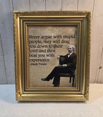 Mark Twains «The Futility of Arguing with Unreasonable Individuals» Framed 12×14