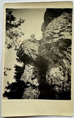 orig. Photo postcard photograph child children around 1930 girls praying prayer rocks