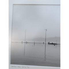 Original James F Danis Salton Sea B&W Photo Art Silver Frame 12×16″ Signed ’89