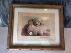 Vintage Framed Teddy Bear Picture By Lawrence Berman – Signed!