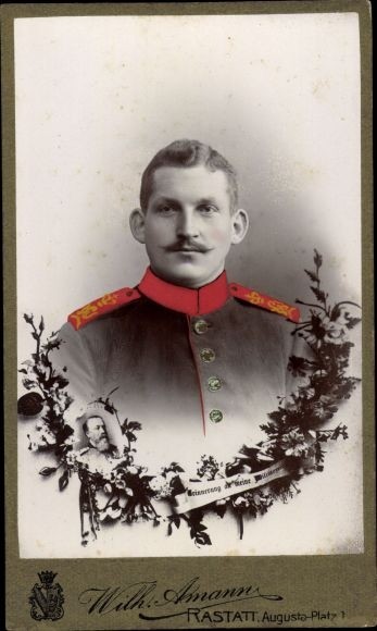 CdV Rastatt, German Soldier in Uniform, Portrait – 10952206