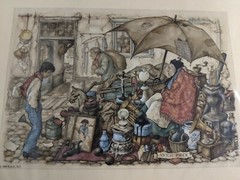Anton Pieck 1966 DAC NY print #44976 old women young boy market for sale