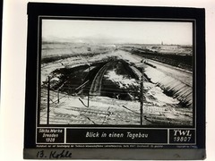Original old glass slide/plate Saxon. Werke Dresden opencast mine approx. 1928 8.5x10cm SW-