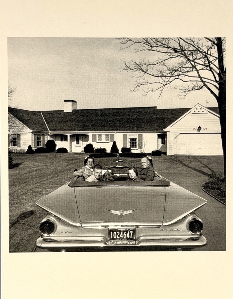 Family & Buick Convertible Art Print Card Photo By Mickey Pallas Fotofolio 4”x6”