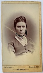 orig. CDV photo photograph woman lady picture old fashion around 1880 Carl Linde, Lübeck