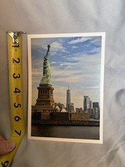 Original 5×7 NYC Photo Print, Statue of Liberty, WTC 1 – by 26ShadesofGreen