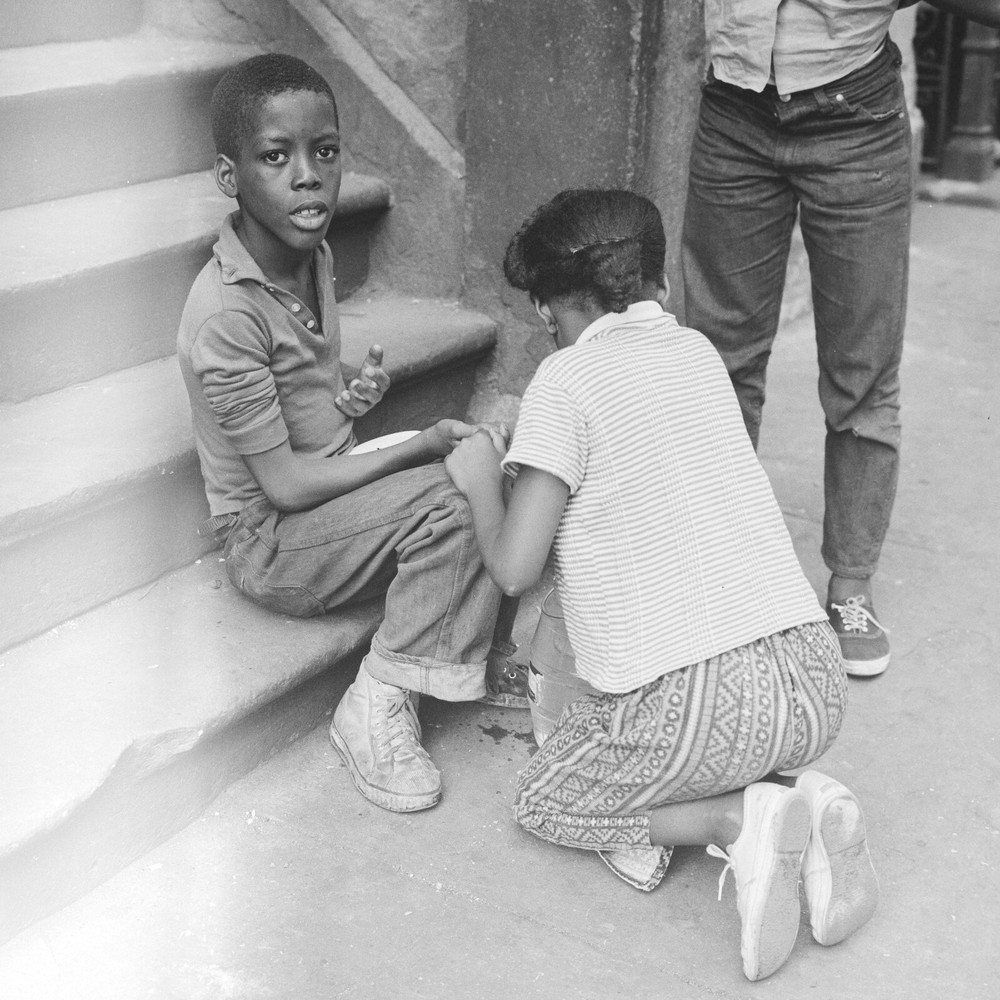 Photo Print On Silver Paper Child New-York Harlem 1950 Size 40X40Cm
