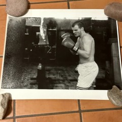 Photograph Silver Gelatin Print Janine Gordon Signed 20×24″ B/W Boxing Gleasons
