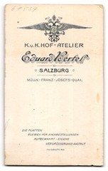 Photography Eduard Bertel, Salzburg-Mülln, Franz-Josefs-Quai, portrait older Da
