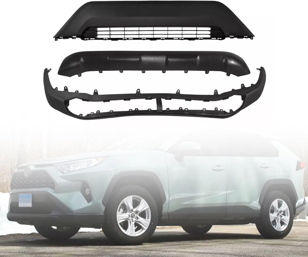 Front Bumper Lower Skid Plate Grille + Valance Panel Compatible with 2019 2020 2