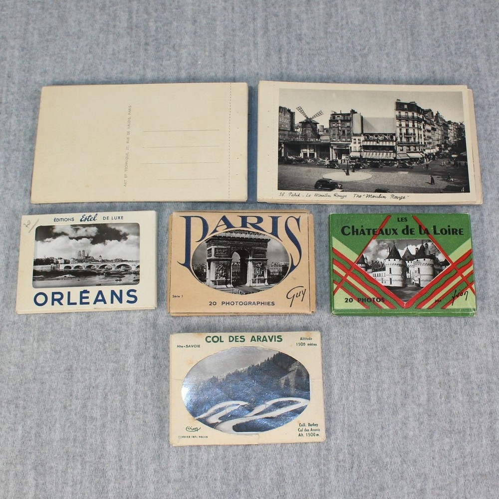 PARIS VINTAGE PHOTOGRAPHS Souvenir Photo Booklet Travel Postcard 1950s Mixed Lot
