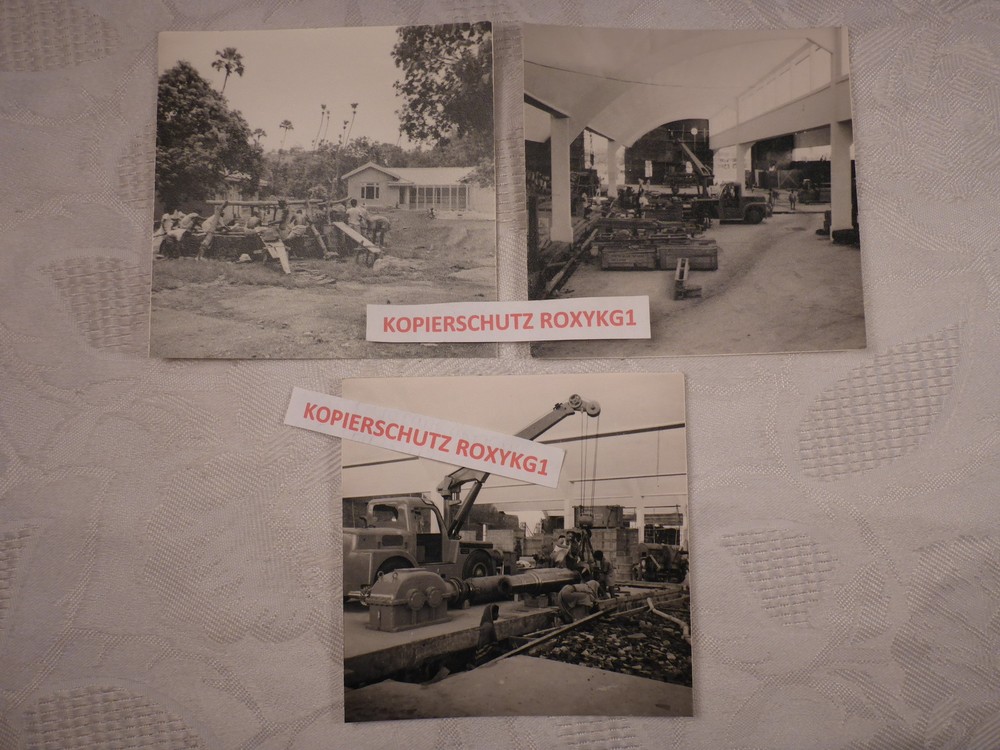 3 X Old Photo Bombay India 1960 Factory Construction Cable Crane Industry