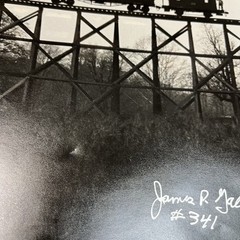 Original JAMES P GALLAGHER Gross Trestle Railroad Gelatin Photo Signed 11×14