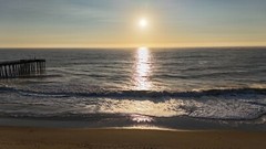 Digital Image Photo Pic Wallpaper Background Sunrise Beach Pier 4023×2068