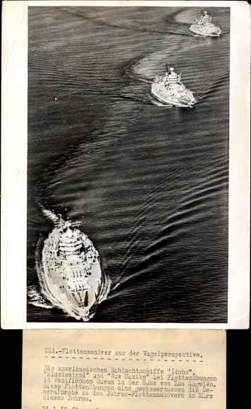Photo American Warships Idaho, Mississippi, New Mexico,… – 10334107