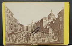 Photo CDV KAB Art Print Trench Vienna Square Stitch View Building Fountain Business