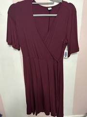 Old Navy Faux Wrap Dress S NWT – Women’s Casual V-Neck Short Sleeve Knee-Length