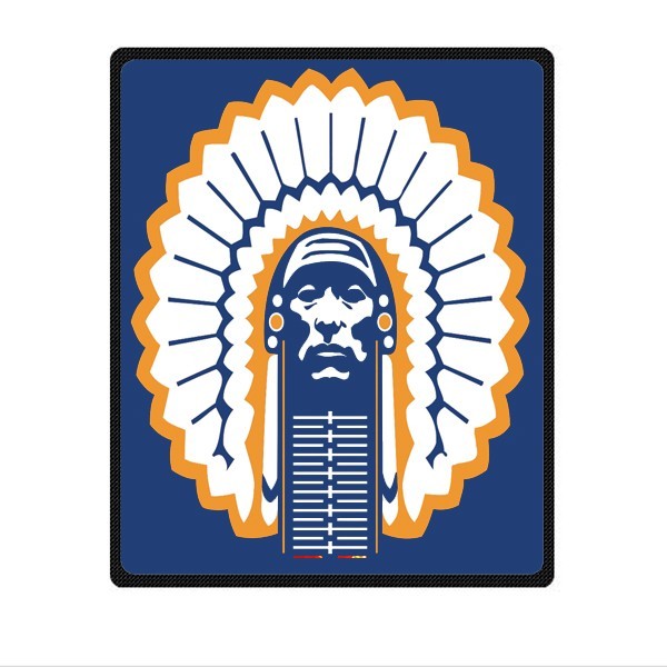 great chief illiniwek Soft Warm Single-Side Printing Flannel Fleece Blanket