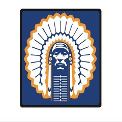 great chief illiniwek Soft Warm Single-Side Printing Flannel Fleece Blanket