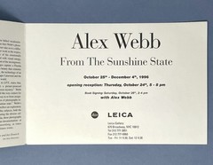 Alex Webb (b. 1952) Art Show Announcement Card 1996 – From The Sunshine State