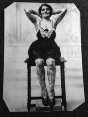 Unique Bizarre Odd Interesting Vintage Tattooed Lady tintype C1209RP