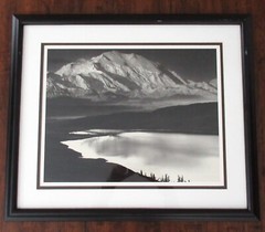 Vintage Ansel Adams Mount McKinley & Wonder Lake Framed B&W Photographic Print