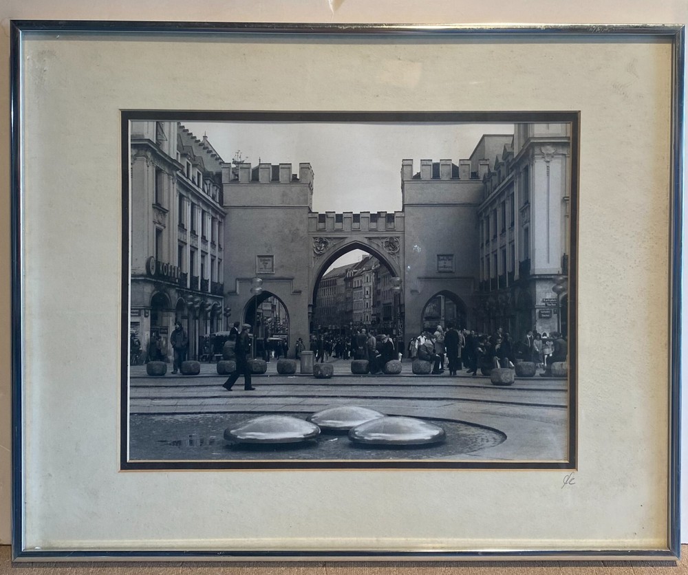 Original Photograph Signed On Matte ?“JK”? Titled “Munichs Karl’s Gate” & D 1984