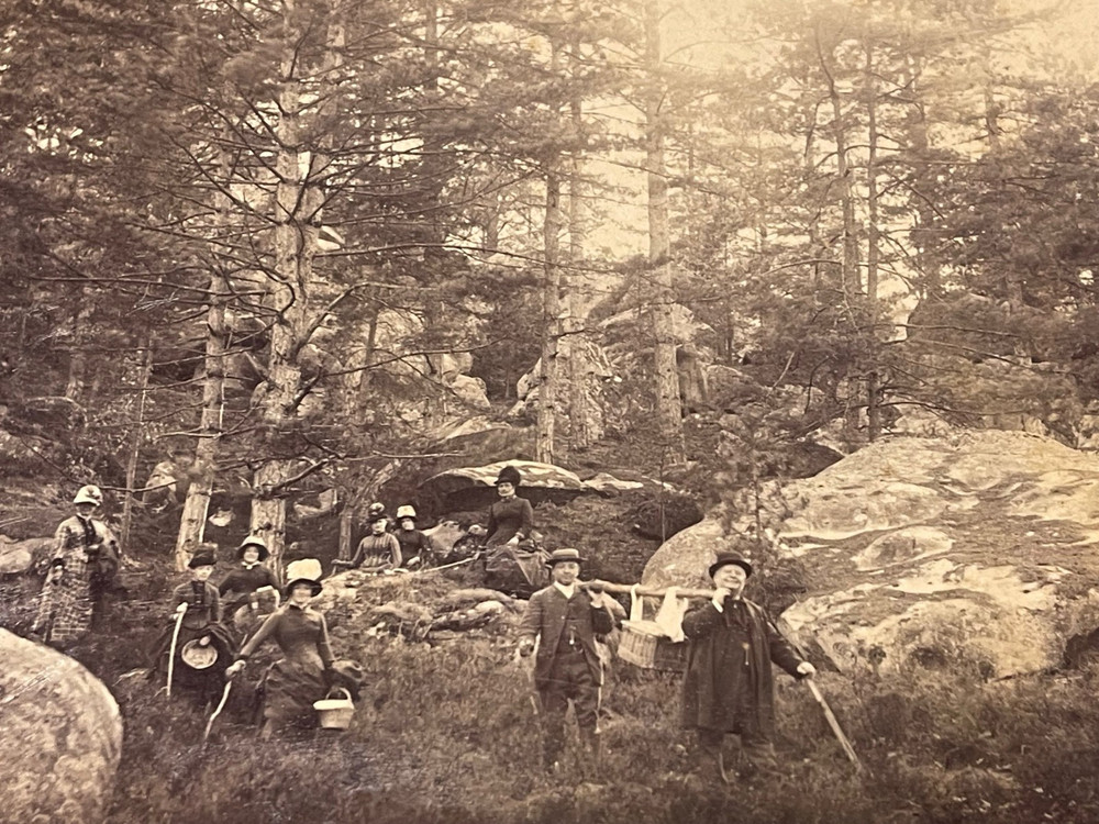 Original Vintage Photograph 1885 Campaign Party Belle Epoque Picnic Scene