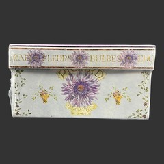 Vintage Purple Photo Box Les Graines Coastal Design Art Sealed Box