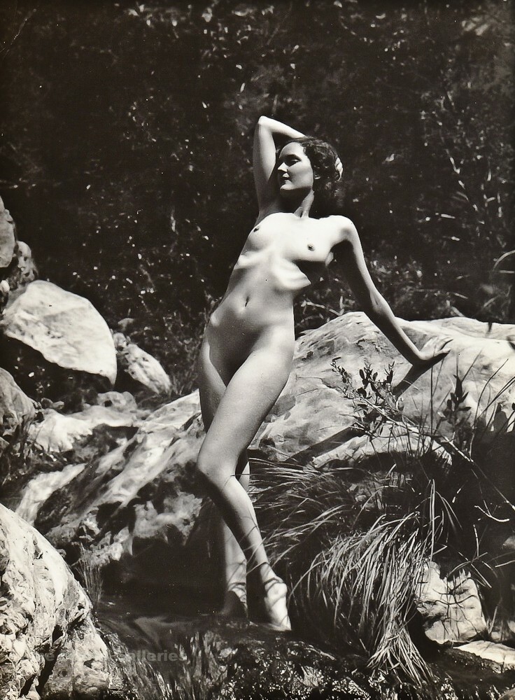 1928 Original EDWIN BOWER HESSER Female Nude Woman Art Deco Silver Gelatin Photo