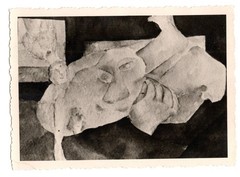 Vintage Photo Modern Collage Relief Face 1950s (F1 046)