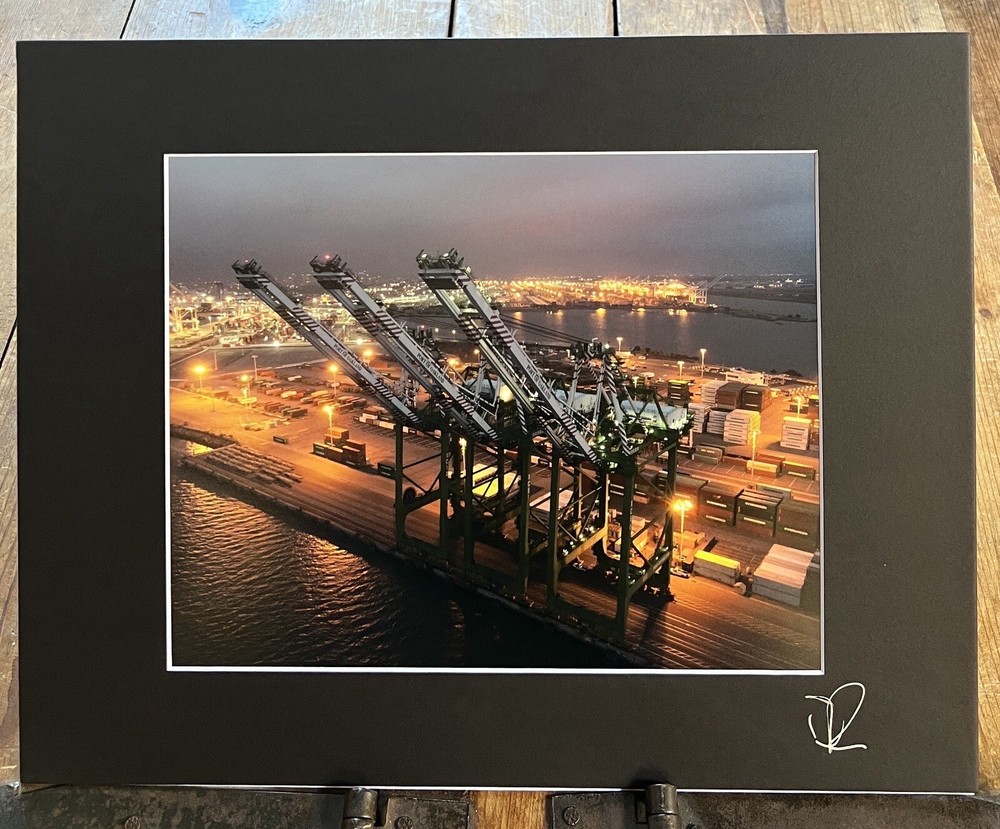 Three Cranes, Port of Oakland, Oakland – Matted Fine Art Photographic Print
