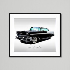 Classic Cars – 1956 Chevy Bel Air – Black – Print