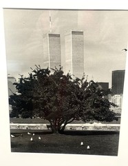 WTC Twin Towers NYC Black & White Photo Print Custom Matted & Framed 19 x 22 #2