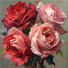 Digital Image Art Picture Photo Rose Wallpaper for Frame Desktop Pink Red Roses