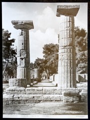 ANTIQUE Vintage NIC STOURNARAS 11×15 Photograph OLYMPIA GREECE Temple of Hera