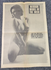 Original 1967 National Mirror Tabloid Newspaper Vintage Nude Model of the Week