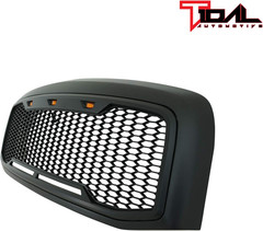 Tidal Upper ABS Grille LED Grill with Amber LED Lights – Matte Black for 06-08 R