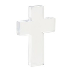 Mud Pie Clear Resin Cross, 6″ x 4″