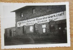 9 old photos motorcycle and car repair shop in Belzig 1930s